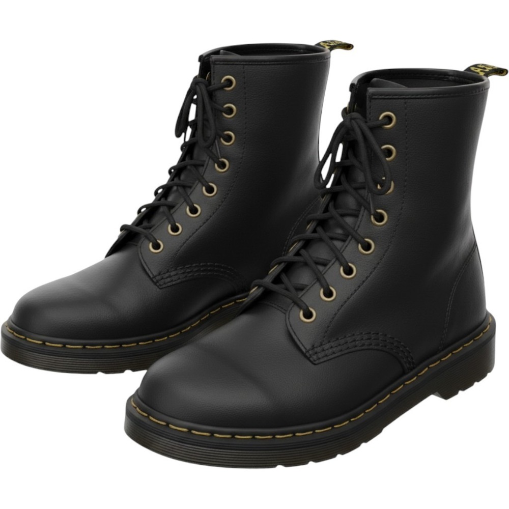 Dr. Martens Zavala Combat Boots Women 7 Black Good Leather Lace Up 8 Eyelet